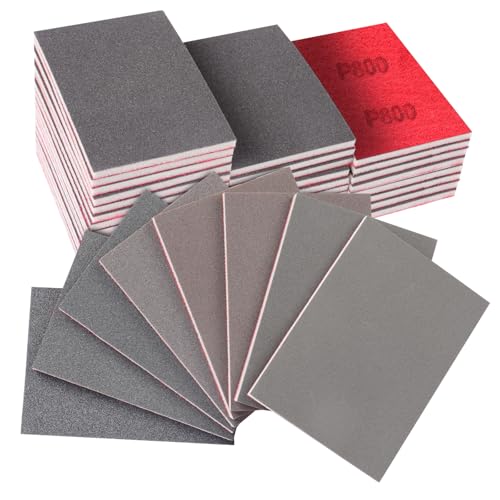 32 PCS Sanding Sponge Assortment, 180-3000 Grit Soft Sandpaper Block | 3 x 4 Inch, Hook and Loop, Wet and Dry Use, Washable and Reusable, Tear-Resistant Polishing Pads for Metal Auto Paint Wood - style: 32Pcs MixGrit
