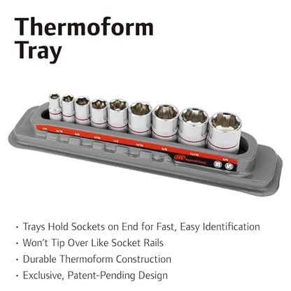 Ingersoll Rand 9-Piece Tech Solutions SAE Non-Slip Socket Set, Size: 1/4-3/4 Inch, Patented Twist Design for Tighter Grip as Sockets Turn, with Thermoform Organizer Tray – 752040X - size: Non-Slip Socket Set, style: SAE