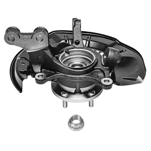 Detroit Axle - AWD 3.5L Front Steering Knuckles & Wheel Hub Bearings Outer Tie Rod Ends Replacement for 2008-2013 Toyota Highlander - 4pc Set - size: 4SU50518/Kit