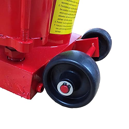 Bottle Jack 50 Ton Air Pneumatic Hydraulic Bottle Jack 110000LBS | with Manual Hand Pump For Automotive Car Truck Travel Trailer Repair Shop Lift Tool Red