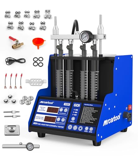 MR CARTOOL V309 GDI Fuel Injector Cleaner Tester Machine Gasoline110V/220V 4-Cylinder Injector Cleaning Machine, Ultrasonic Test Clean Kit for Car Motorcycle EFI/FSI Injectors - size: GDI V309