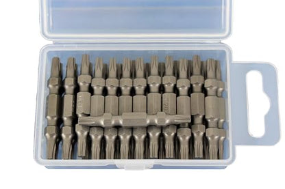 TEMO 25 pc T20 Torx 6 point Double Ended 2 Inch Screwdriver Insert Bits - size: T20 double