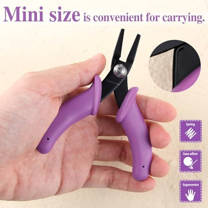 SPEEDWOX Mini Flat Nose Pliers for Jewelry Making 4" Chain Nose Pliers with Smooth Jaw Duckbill Plier Flat Jaw Small Precision Plier Beading Wire Work Craft Hobby DIY Supplies - size: 4" Flat Nose