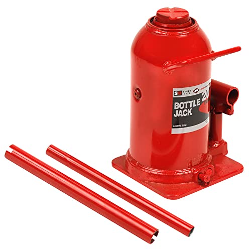 AFF Super Duty 20 Ton Hydraulic Bottle Jack, Manual, Welded Cylinder, High-Grade Steel Construction, Forged and Welded Base, 3620