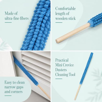 6 Pcs Fan Cleaning Tool Microfiber Detail Duster Sticks, Fan Cleaner for Stand Up Fans & Tower Fans, Crevice Cleaning Brush for Home Car Air Vent Window Blind