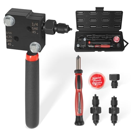 Low Profile Brake Flaring Tool Kit - Single/Double Flaring Tool for 3/16”, 1/4”, 4.75mm Tubing, Replace for 33260