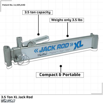AGM Jack Rod XL Support Bar – 3.5 Ton Locking Bar | Jack support bar, XL design, 24-inch travel, pickup truck and SUV compatible - size: 3.5 Ton XL