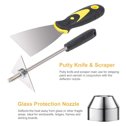 Heat Gun Nozzles Kit, SEEKONE Hot Air Gun Attachments 7 Pieces Stainless Steel Accessories Air Outlet Diameter 35mm / 1.377inch