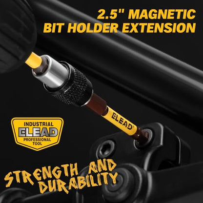 ELEAD 38-Piece Hex | Torx | Phillips Screwdriver Bit Set with 2.5” & 4” Bit Holder, Magnetic Bit Storage Rail, Allen Wrench Drill Bit Set, Tamper Proof Star Bit Set, S2 Steel - style: 38-Piece