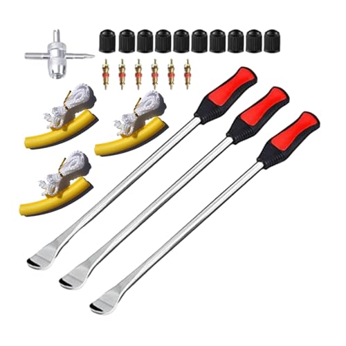 Tire Levers Spoon Set, Heavy Duty Motorcycle Bike Car Tire Irons Tool Kit, Changing Spoon Rim Protector Repair Tools Kit - color: Yellow, size: C