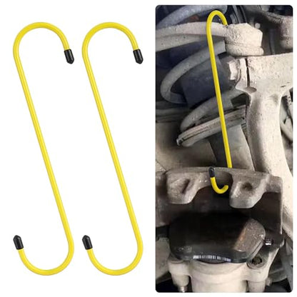 Stacool 2PCS Brake Caliper Hangers,Brake Caliper Tool/Brake Caliper Compression Tool for Changing Brake Pads,Braking,Universal Automotive Tools Brake Caliper Hooks with Rubber Caps (2, Yellow) - color: Yellow