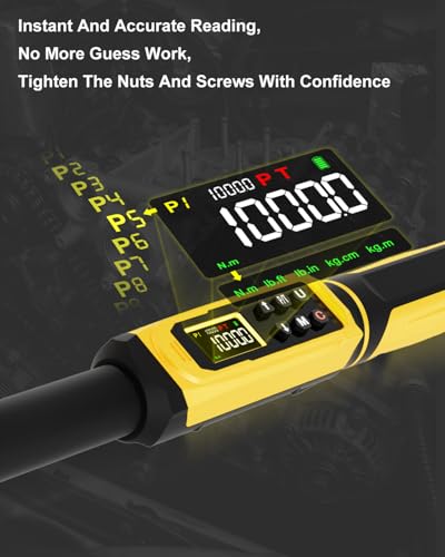 ATsafepro Digital Torque Wrench 3/4-Inch Drive, 15-1000 Nm(11-737.5 ft-lb),±2% Accuracy, Vibration/Buzzer/LED Alert,5 Units, 9 Presets & 500 Data Storage, 3/4 Torque Wrench for Truck, Heavy Machinery - style: 3/4" 11-737.5 FT.LB Digital Torque Wrench