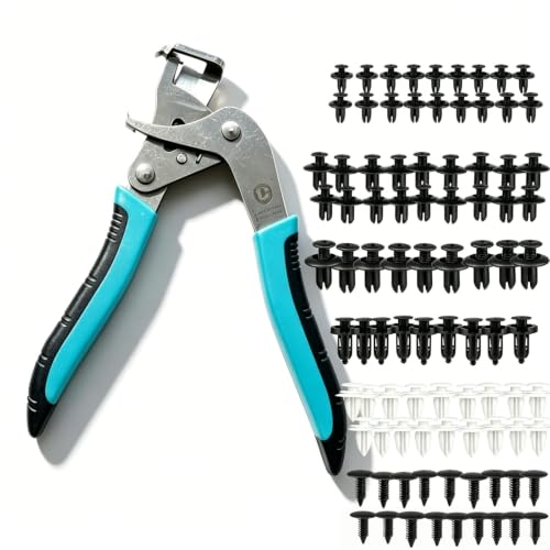 Car Clip Pliers with 100PCS Automotive Fastener Kit, Panel Clip | Removal Tool for Door Trim Clips, Auto Fastener Remover with Push Pin Retainer Rivets,Disassembly for Interior & Exterior