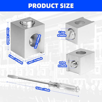 8 Pack #4-2/0 Neutral Lug Kit, Aluminum Circuit Breaker Ground Lugs | Aluminum neutral lugs with mounting screw and wrench, secure wire connection for electrical panels and grounding installation
