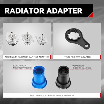 Auto Dynasty Coolant Radiator Pressure Tester Kit with Radiator Adapter Automotive Cooling System Water Tank Leak Tool for Leak Testing Car Van SUV Truck - size: Coolant Pressure Tester Set