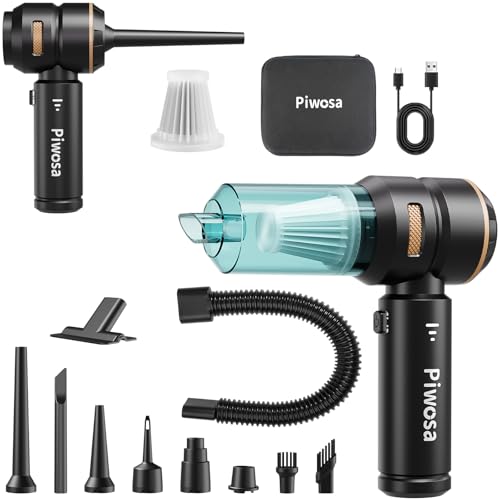 Handheld Vacuum Cordless, Car Vacuum Cleaner with Brushless Motor, Strong Suction Vacuum & Compressed Air Dusters with LED Light, Wireless Mini Portable Hand Vacuum Blower for Home, Pet (Black) - color: Black