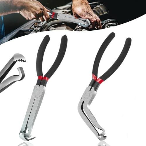 37960 Electrical Disconnect Pliers, Upgraded 8inch Automotive Electrical Plug Connector Disconnect Tool, Fuel Line Pliers Disconnect Repair Tools(1*Straight+1 * 60°) - style: 1*Straight+1*60°
