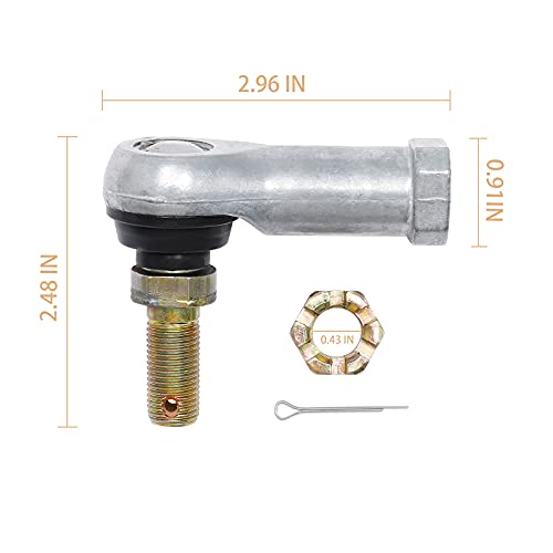 Tie Rod End Kit, Fit for 00-07 Honda Rancher 350/400, Ball Joint Set | Compatible With 00-06 Honda Fourtrax Rancher 350, 08-12 Can-Am Renegade, 08-15 Can-Am Outlander, 2 Tie Rods&4 Rod Ends - size: Honda Can-Am