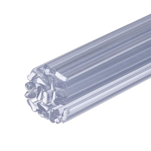 MECCANIXITY 20pcs 8 Inch Plastic Welding Rods, 3/16 Inch PVC Welding Sticks for Repairing Plastic Bumpers, Kayaks, Car, Clear