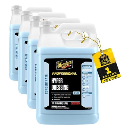Meguiar's D17001 Hyper Dressing - 1 Gallon – Give Your Car’s Trim Pieces the Best Shine & Gloss (Pack of 4) - size: 128 Fl Oz (Pack of 4)