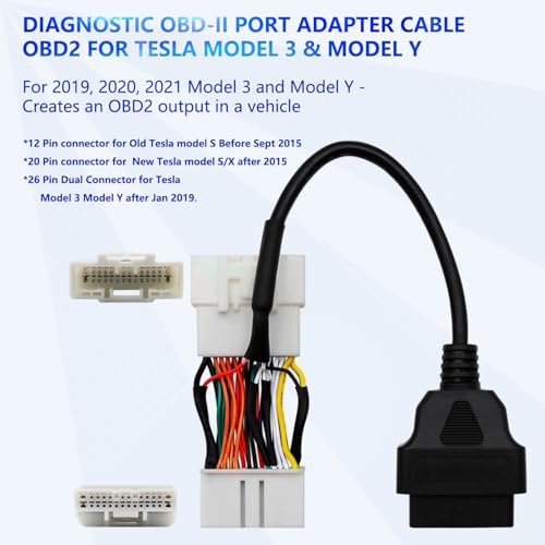 6 Pcs Diagnostic Cables Set for Tesla Model S 3 X Y, USB OBD2 Diagnostic Tools Adapter, with OBDII Adapter Harness 1013230-00-A, 1137658-00-C, 1930388-00-A - color: 6Pcs