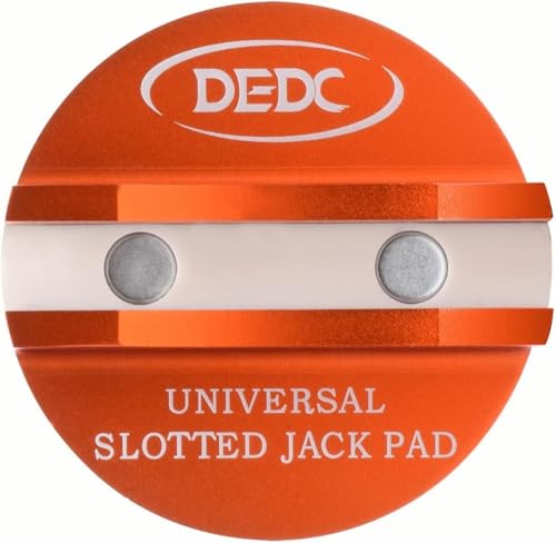 DEDC Universal Aluminum Grooved Magnetic Jack Pad, Jacking Puck Pinch Weld Frame Rail Adapter, Oil Change Mush Haves, Change Tire Repair Tires Oil Must Have, for Car SUV Truck Pickup Sedan MPV Wagon - color: Orange 1 Pc