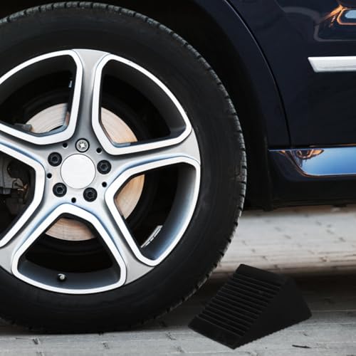 DECHOUS 2Pcs Wheel Chocks for Car Garage Wheel Stopper with Anti-Slip Design Tire Stops for Slope Parking Trailer Travel Use Compact Vehicle Stop Blocks 4.92 X 2.95 X 2.36 in