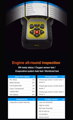 TP02 6 in 1 OBD2 Scanner for BMW Benz Audi Honda Toyota and Nissan Code Reader, Multi-System Diagnostic for Engine, Oil Reset, Transmission, ABS, SRS, Body, Chasis, Speaker System & More - color: yellow
