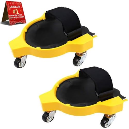 Industrial knee pads with wheels,Rolling knee pads with three wheels that allow 360° free sliding, equipped with a soft and thick foam pad, are suitable for various ground work scenarios such as tile installation, wooden floor installation, and vehicle ma