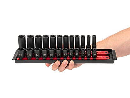 TEKTON 3/8 Inch Impact Socket Set, 24-Piece | SID91209 - size: 24-Piece (5/16-3/4 in.), style: Shallow and Deep