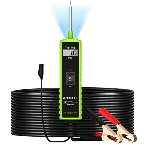 Topdiag P60 Automotive Power Circuit Probe Tester, 12-24V Power Circuit Probe Kit, Short Circuit Automobile Finder，AC/DC Voltage Tester, Component Activation Tool - style: P60