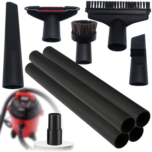 Universal 1.25 Inch (32MM) Vacuum Brush Attachments plus Extension Tubes & Adapter Kit for Small Shop Vacs Hose 1-1/4'' - Vacuum Extension Wand & Accessories for Small Shop Vac - color: Attachments&Wands