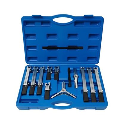 13PCS Bearing Flywheel Puller Kit, 2/3 Jaw Gear & Bearing Removal Tool Set with Case | Heavy duty bearing flywheel puller kit with 2/3 jaw options, universal fit for inner/outer bearings, portable blue storage ca