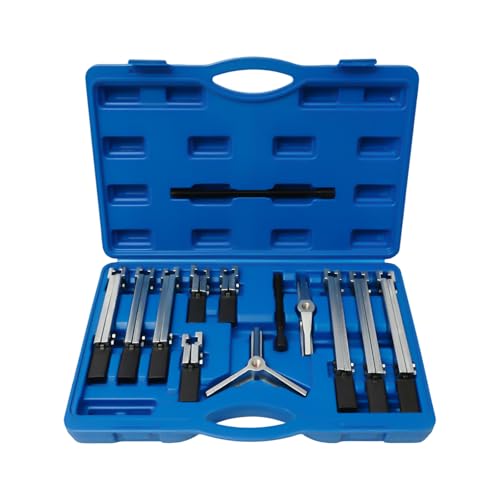 13Pcs Gear Puller Set, 2 Jaw & 3 Jaw Bearing Puller for Internal External Bearings Gears Pulleys Flywheels Removal, Heavy Duty Cr-V Steel Automotive Vehicles Machinery DIY Pulling Tool Kit - color: Blue