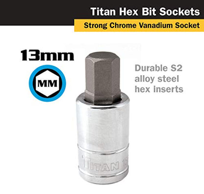 Titan 15613 1/2-Inch Drive x 13mm Hex Bit Socket - size: 13mm