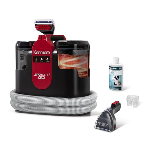 Kenmore KW1050.01 Upgrade Portable Heated Carpet & Upholstery Spot Cleaner | 16Kpa Power Suction, Versatile Tools for Pets, Area Rugs and Couches - color: Red