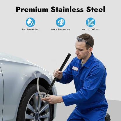 Car Fender Damage Repair Tools, Angle Adjustable, Stainless Steel Auto Car Dent Removal Fender Repair Kit with Storage Bag, M8 Thread