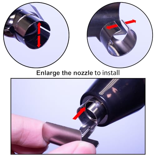 Mini Heat Gun + Reflector Nozzles Kit 350W Fast Heat Hot Air Gun Overload Protection 2 Temp Setting 392°F-662°F & 6.6Ft Long Cable for Craft Shrink WrappingTubing Stripping Paint