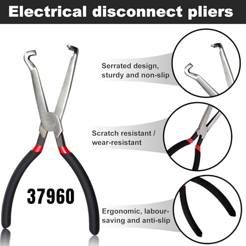 Electrical Disconnect Pliers, Electrical Connector Separator,Hose Clamp Pliers, 8in Automotive Tools, Automotive Tools for Push Tab Style Plugs-black - style: Pliers Set 4-Black