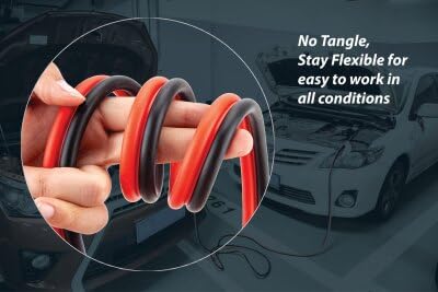 Justin Case Smart 16 Foot 6 Gauge Heavy-Duty Jumper Cables with Integrated Built-In Voltage Meter & 365 Days of Roadside Assistance - size: 16ft 6ga Smart