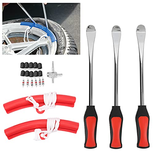 Motorcycle Tire Spoons Kit, Detachable Professional Tire Changing Kit Wheel Puller Tool Valve Stem Puller for Motorcycles Bike and Atvs