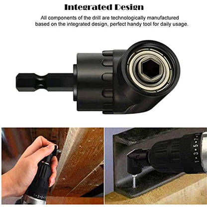 CIGOTU Impact Grade Socket Adapter Set - 3 Pcs Extension Drill Bit Socket Wrench Adapter for Impact Driver 1/4 3/8 1/2" Drive, 105 Degree Right Angle Drill Attachment for Household Workplace Industry - color: 4p*black