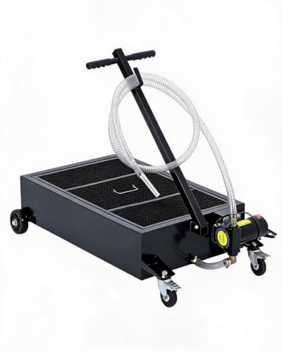 20 Gal Oil Drain Pan with 8.2ft Hose High-Flow Electric Pump | with Electric Pump, Wheels & Folding Handle, Oil Drain Tank for Cars, SUVs, Trucks, Buses, RVs - color: Black, size: 20 Gal with Electric Pump