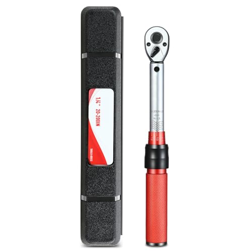 Auto Dynasty 1/4 Inch Dual-Scale Reversible Ratchet Wrench Set 20-200in.lb/2.26-22.6 n.m with Quick Release and Accurate Torque Control - Perfect for Cars, Bikes, and Machinery Maintenance - size: 1/4 Inch-200in.lb