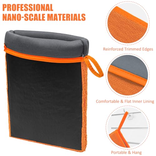 Windspeed 2Pack Clay Mitt, Microfiber Clay Bar Towel for Car Detailing, Medium Grade Bar Glove Auto Detailing (Orange) - color: Orange