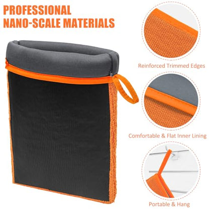 Windspeed 2Pack Clay Mitt, Microfiber Clay Bar Towel for Car Detailing, Medium Grade Bar Glove Auto Detailing (Orange) - color: Orange