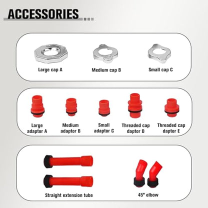 Zpana 15PCS Car Coolant Funnel Kit, No-Spill Vehicle Radiator Filling Funnel Bleeder with Adapters, No-Leak Auto Radiator Burping Filler, Universal for SUV RV Truck (Red) - color: Red