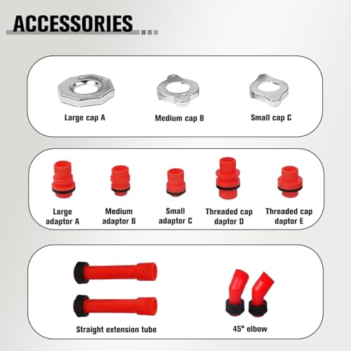 Zpana 15PCS Car Coolant Funnel Kit, No-Spill Vehicle Radiator Filling Funnel Bleeder with Adapters, No-Leak Auto Radiator Burping Filler, Universal for SUV RV Truck (Red) - color: Red