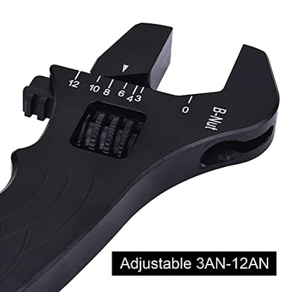 EVIL ENERGY AN Fitting Hose Wrench Adjustable 3AN-12AN Aluminum Black - color: Black, size: Adjustable 3AN-12AN