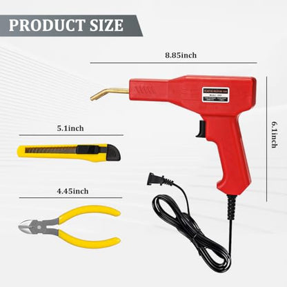 Car Plastic Welder, Vehicle Plastic Welder Gun Kit for Bumper Repair with 200 Hot Staples ＆ Carry Case, Portable Automotive Repair DIY Tools Accessories, Universal for SUV RV Truck